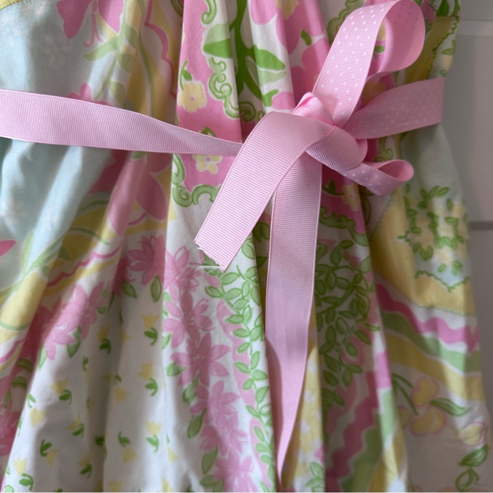 Lilly Pulitzer Pastel Floral Halter Dress Size 14 Cotton Fit & Flare - Picture 4 of 8